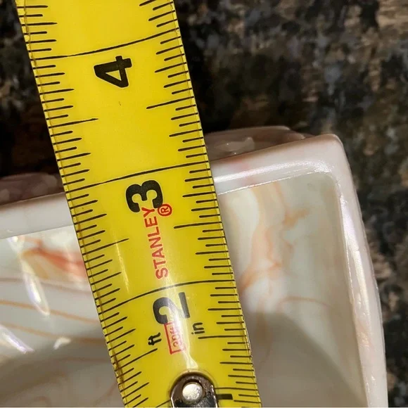 Orange and white flower embossed slag glass - Picture 3 of 5